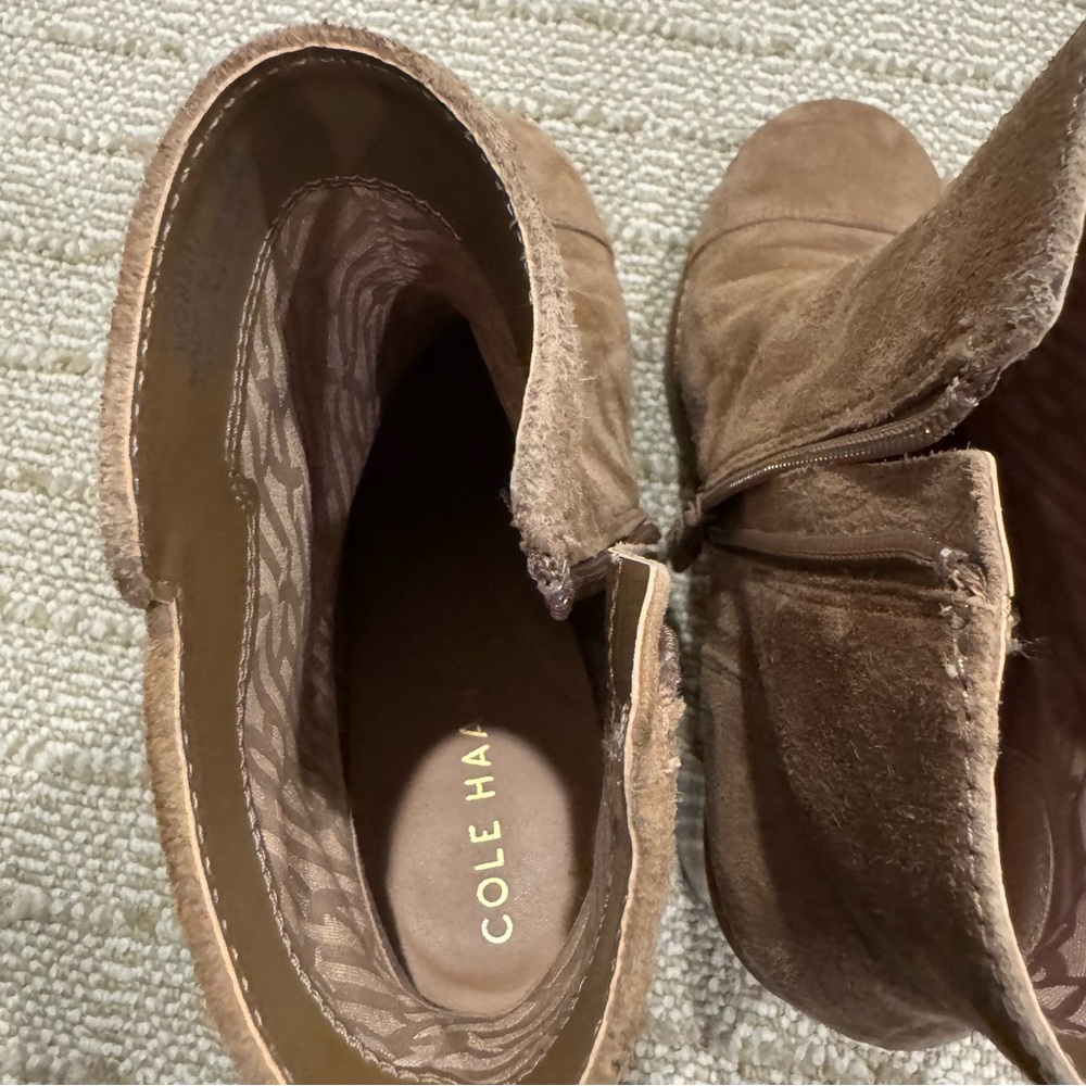 Cole Haan Foster Inside Zip Tan Suede Bootie | Size 7 - Picture 5 of 6